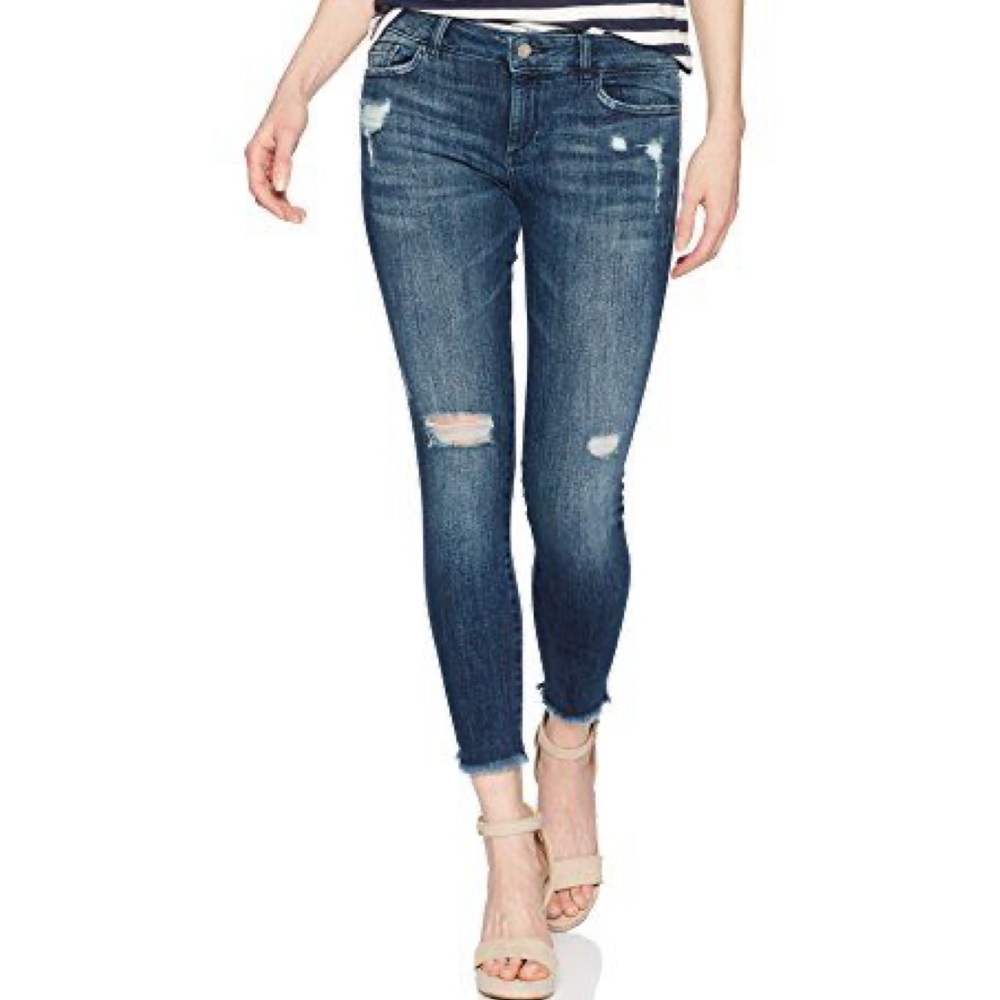 DL1961 Florence Instasculpt Slater Cropped Raw Hem Jeans